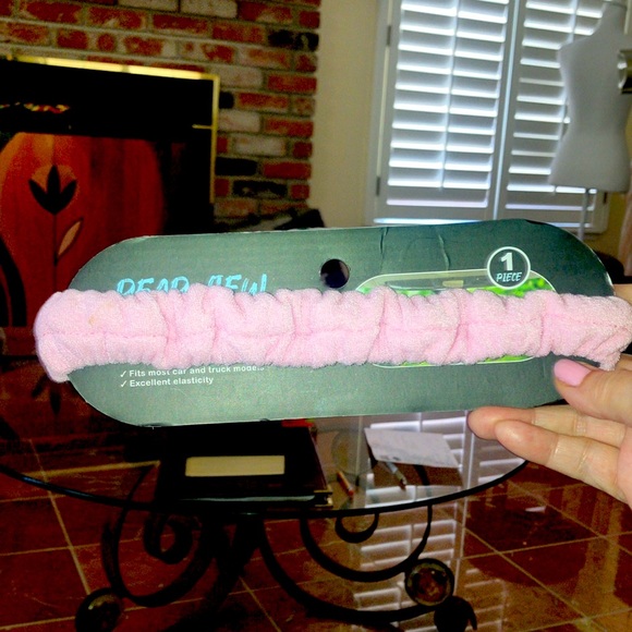 🚗🪞Pink Elastic Polyester Rear View Mirror Cover Fits Most Car & Truck Models - Picture 4 of 4